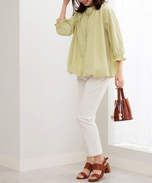 BELLUNA PLUS（ベルーナ）の「袖シャーリングバルーンブラウス（シャツ/ブラウス・レディース・イエロー/ブルー/ピンク・LARGE/MEDIUM/X-LARGE）」の9枚目の写真