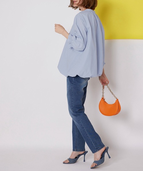 BELLUNA PLUS（ベルーナ）の「袖シャーリングバルーンブラウス（シャツ/ブラウス・レディース・イエロー/ブルー/ピンク・LARGE/MEDIUM/X-LARGE）」の6枚目の写真