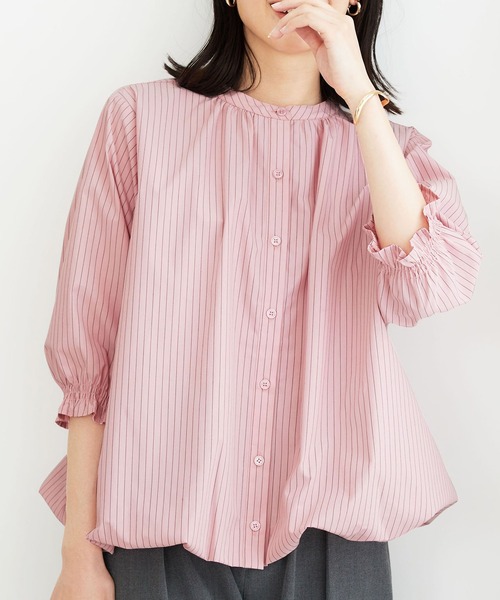BELLUNA PLUS（ベルーナ）の「袖シャーリングバルーンブラウス（シャツ/ブラウス・レディース・イエロー/ブルー/ピンク・LARGE/MEDIUM/X-LARGE）」の22枚目の写真