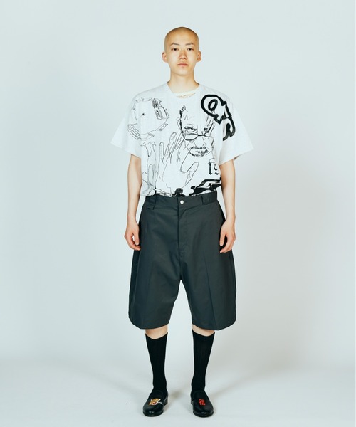 SUNNY  SPORTS（サニースポーツ）の「SUNNY SPORTS  サニースポーツ / LIGHT TWILL BAGGY SHORTS（その他パンツ・メンズ・ブラック/チャコールグレー・LARGE/MEDIUM）」の4枚目の写真