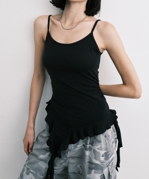Midnight Move(ミッドナイトムーブ)の「A'GEM/9 × .kom 『MIDNIGHT MOVE/ミッドナイトムーブ』 3 WING TOP/3 ウイングトップス(キャミソール・レディース・ホワイト/ブラック/カーキ・FREE)」の3枚目の写真