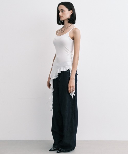 Midnight Move(ミッドナイトムーブ)の「A'GEM/9 × .kom 『MIDNIGHT MOVE/ミッドナイトムーブ』 3 WING TOP/3 ウイングトップス(キャミソール・レディース・ホワイト/ブラック/カーキ・FREE)」の6枚目の写真