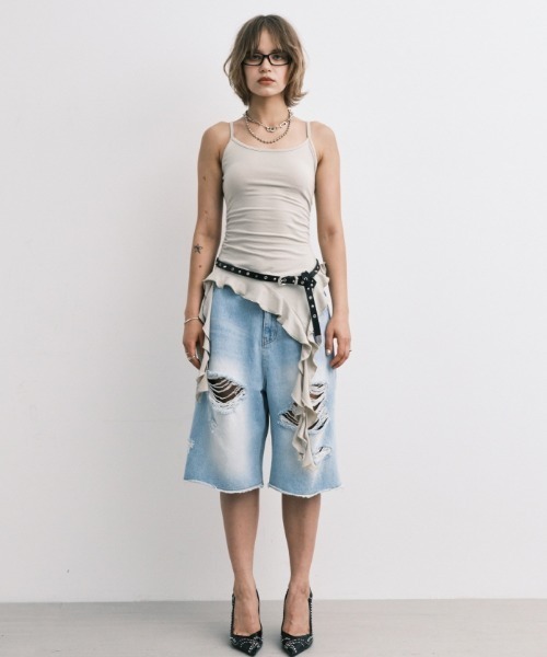 Midnight Move(ミッドナイトムーブ)の「A'GEM/9 × .kom 『MIDNIGHT MOVE/ミッドナイトムーブ』 3 WING TOP/3 ウイングトップス(キャミソール・レディース・ホワイト/ブラック/カーキ・FREE)」の15枚目の写真