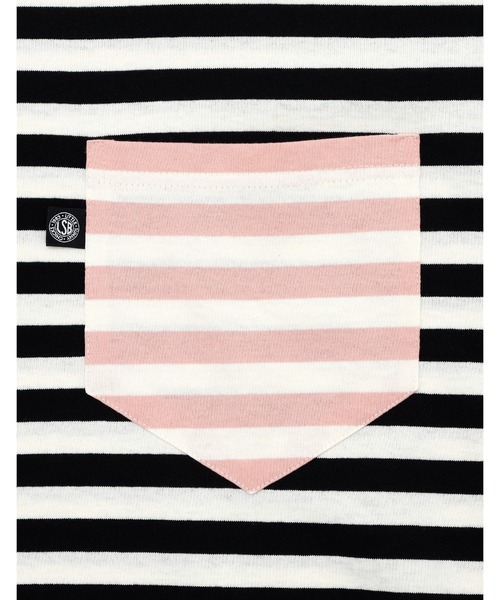 NO WAY(ノーウェイ)の「/little sunny bite/crazy stripe fake layered long tee(Tシャツ/カットソー・レディース・イエロー系/ブラック×ホワイト・MEDIUM/SMALL)」の7枚目の写真