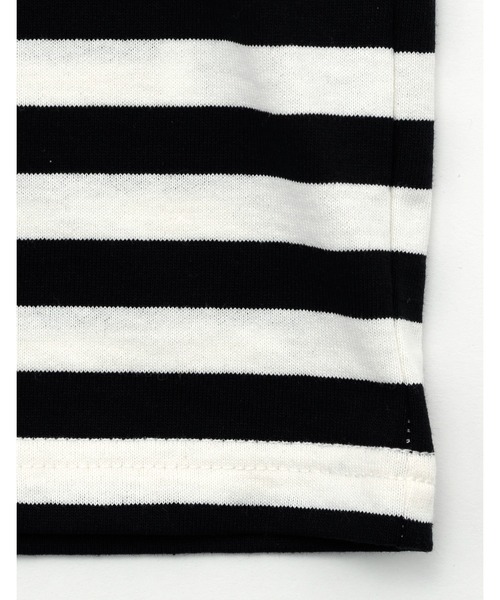 NO WAY(ノーウェイ)の「/little sunny bite/crazy stripe fake layered long tee(Tシャツ/カットソー・レディース・イエロー系/ブラック×ホワイト・MEDIUM/SMALL)」の9枚目の写真