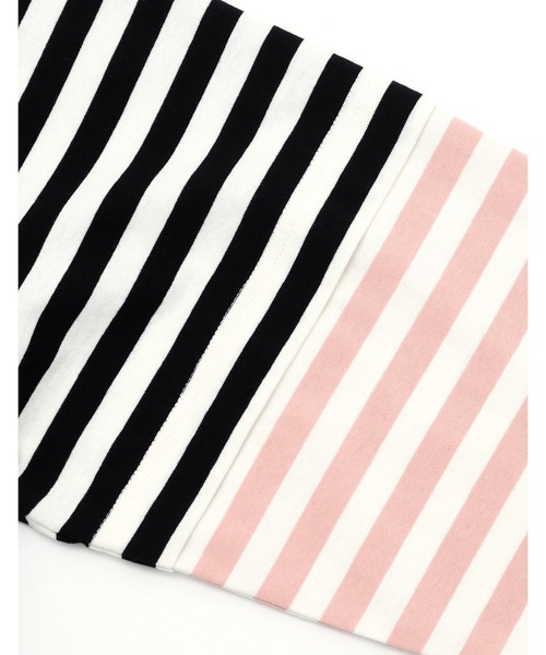 NO WAY(ノーウェイ)の「/little sunny bite/crazy stripe fake layered long tee(Tシャツ/カットソー・レディース・イエロー系/ブラック×ホワイト・MEDIUM/SMALL)」の10枚目の写真