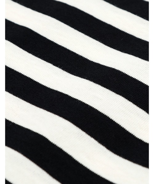 NO WAY(ノーウェイ)の「/little sunny bite/crazy stripe fake layered long tee(Tシャツ/カットソー・レディース・イエロー系/ブラック×ホワイト・MEDIUM/SMALL)」の13枚目の写真