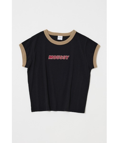 MOUSSY(マウジー)の「【ZOZO・一部店舗限定】MOUSSY RINGER TINY Tシャツ(Tシャツ/カットソー・レディース・オフホワイト/ブラック/ライトイエロー・FREE)」の1枚目の写真