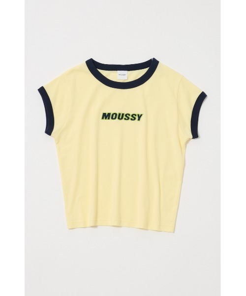 MOUSSY(マウジー)の「【ZOZO・一部店舗限定】MOUSSY RINGER TINY Tシャツ(Tシャツ/カットソー・レディース・オフホワイト/ブラック/ライトイエロー・FREE)」の7枚目の写真