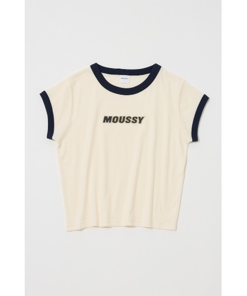 MOUSSY(マウジー)の「【ZOZO・一部店舗限定】MOUSSY RINGER TINY Tシャツ(Tシャツ/カットソー・レディース・オフホワイト/ブラック/ライトイエロー・FREE)」の4枚目の写真