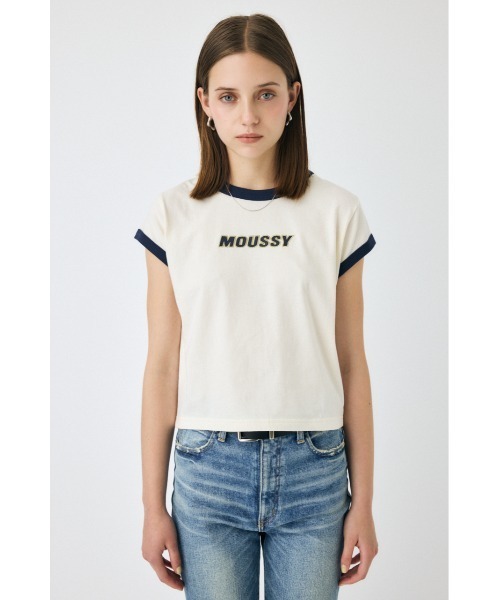 MOUSSY(マウジー)の「【ZOZO・一部店舗限定】MOUSSY RINGER TINY Tシャツ(Tシャツ/カットソー・レディース・オフホワイト/ブラック/ライトイエロー・FREE)」の14枚目の写真