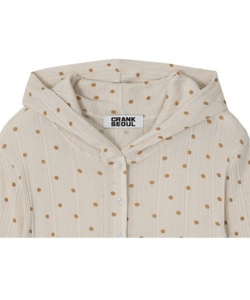 CRANK】DOT FRILL SHEER HOOD CARDIGAN（カーディガン/ボレロ