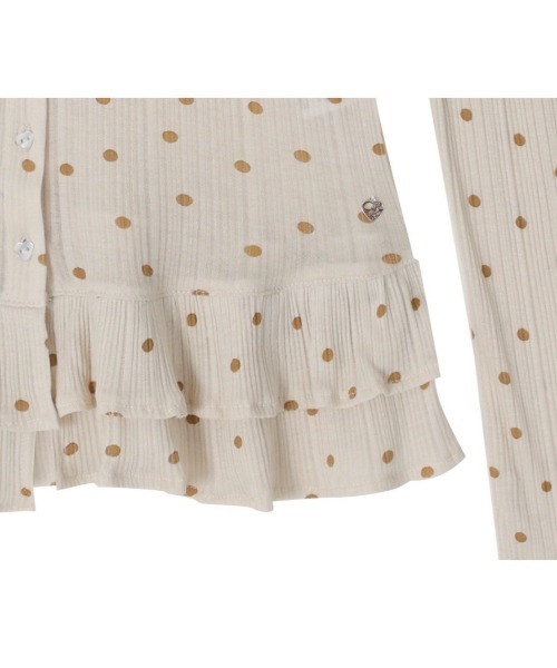 CRANK（クランク）の「【CRANK】DOT FRILL SHEER HOOD CARDIGAN