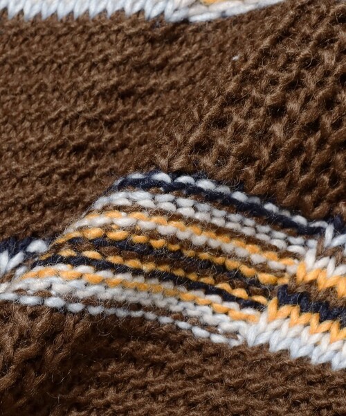 BEAMS（ビームス）の「3ゲージ リンクス マルチボーダー クルーネック ニット（ニット/セーター・メンズ・ブルー系その他/ブラウン・S/M/L/XL）」の9枚目の写真