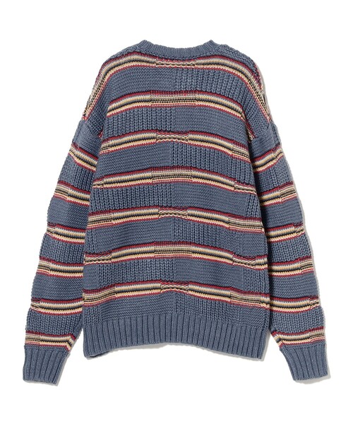 BEAMS（ビームス）の「3ゲージ リンクス マルチボーダー クルーネック ニット（ニット/セーター・メンズ・ブルー系その他/ブラウン・S/M/L/XL）」の5枚目の写真