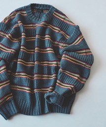 BEAMS | 3ゲージ リンクス マルチボーダー クルーネック ニット(ニット/セーター)