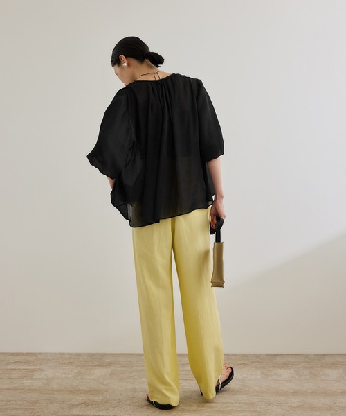 ブラウス シャツ 楊柳スキッパー半袖ブラウス/洗える レディース ROPE' ブラウス シャツ 楊柳スキッパー半袖ブラウス/洗える