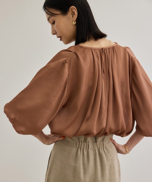 ROPE'（ロペ）の「楊柳スキッパーブラウス/イージーケア（シャツ/ブラウス・レディース・ブラック/レンガ・FREE）」の3枚目の写真