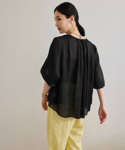 セール】楊柳スキッパーブラウス/イージーケア（シャツ/ブラウス