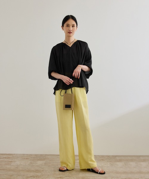 ROPE'（ロペ）の「楊柳スキッパーブラウス/イージーケア（シャツ/ブラウス・レディース・ブラック/レンガ・FREE）」の9枚目の写真