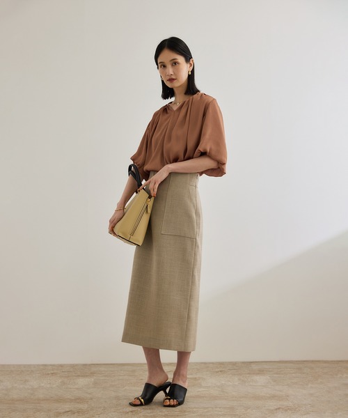 ROPE'（ロペ）の「楊柳スキッパーブラウス/イージーケア（シャツ/ブラウス・レディース・ブラック/レンガ・FREE）」の8枚目の写真