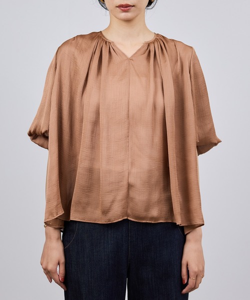 ROPE'（ロペ）の「楊柳スキッパーブラウス/イージーケア（シャツ/ブラウス・レディース・ブラック/レンガ・FREE）」の22枚目の写真