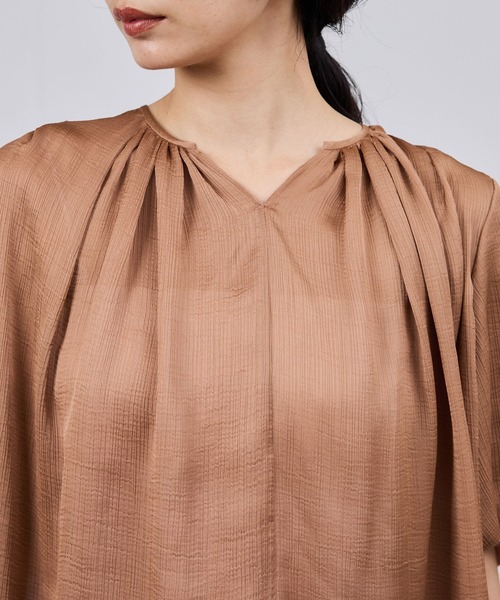 ROPE'（ロペ）の「楊柳スキッパーブラウス/イージーケア（シャツ/ブラウス・レディース・ブラック/レンガ・FREE）」の14枚目の写真