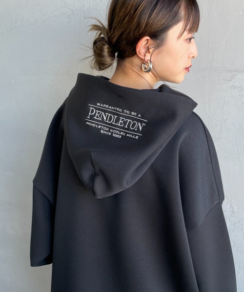 値下げ！ニコアンド別注 PENDLETON ペンドルトン ボアパーカー L 黒 