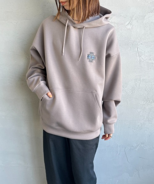 PENDLETON（ペンドルトン）の「[PENDLETON/ペンドルトン] 別注 フード刺繍ロゴ ダンボールニット スウェットパーカー（パーカー・レディース・ブラック/グレイッシュベージュ/チャコール・S/M/L/XL）」の12枚目の写真