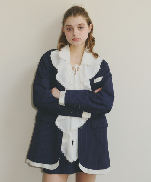 セール】oversized layered jacket / レイヤードデザインオーバー