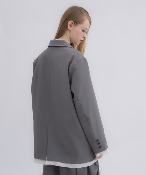 cizattoレイヤードデザインジャケット グレー　未使用　完売品 cizattoレイヤードデザインジャケット グレー 未使用 完売品