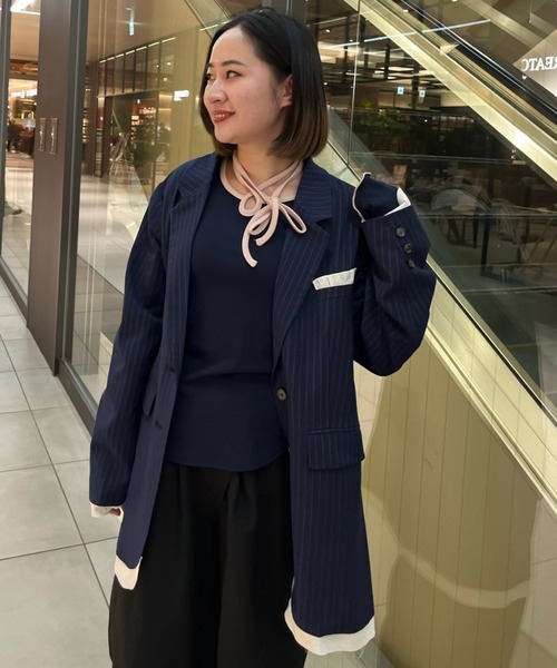 idem テーラードジャケット セール】oversized layered jacket / レイヤードデザインオーバー