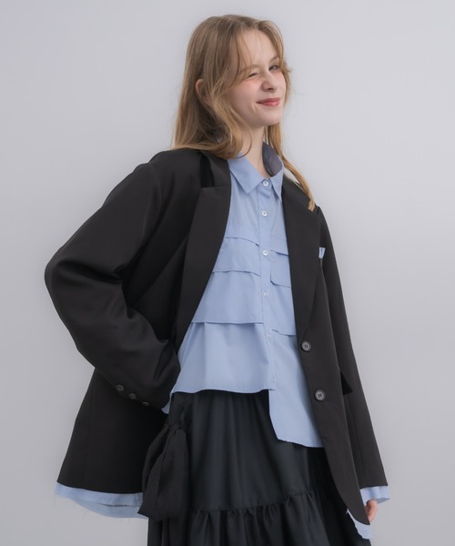 oversized layered jacket / レイヤードデザインオーバーサイズ