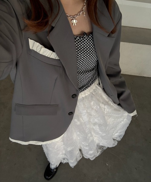 idem（イデム）の「oversized layered jacket / レイヤード風
