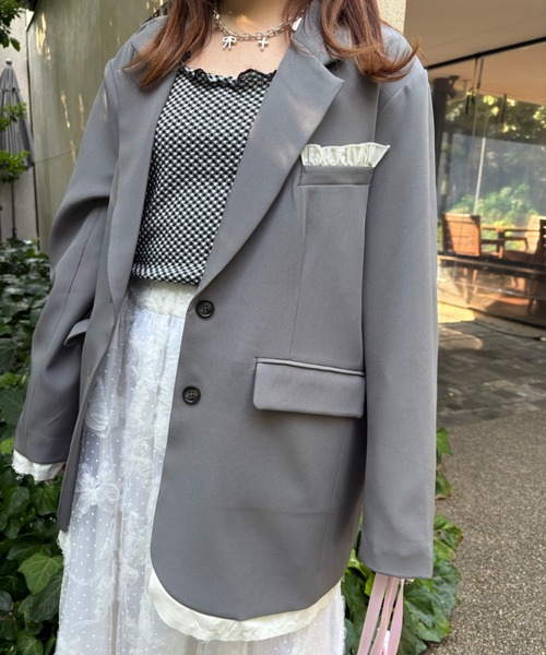idem（イデム）の「oversized layered jacket / レイヤード風