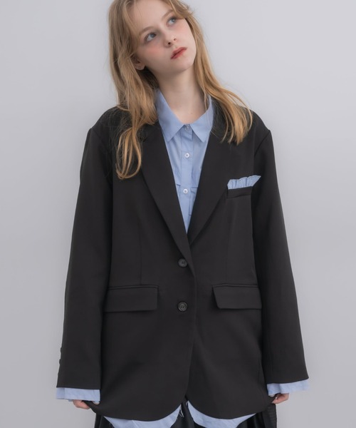 セール】oversized layered jacket / レイヤードデザインオーバー