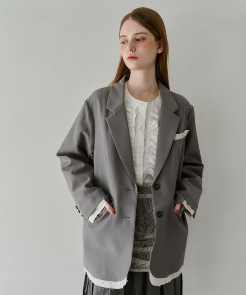 セール】oversized layered jacket / レイヤードデザインオーバー