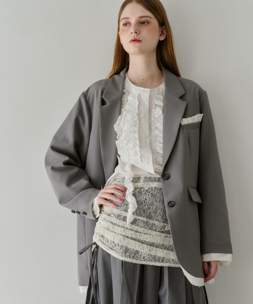 セール】oversized layered jacket / レイヤードデザインオーバー