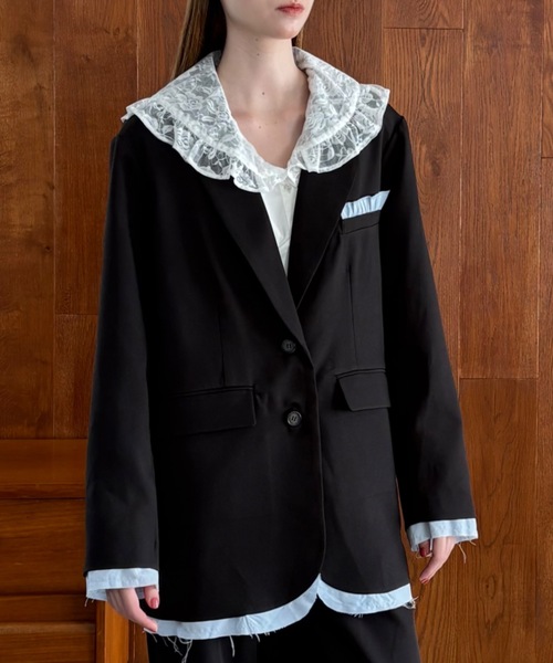 oversized layered jacket / レイヤードデザインオーバーサイズ