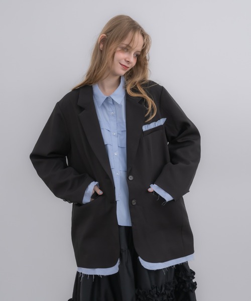 oversized layered jacket / レイヤードデザインオーバーサイズ