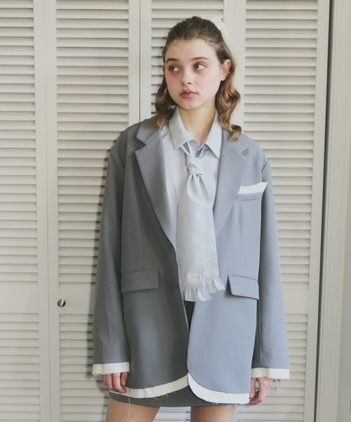 idem レイヤードデザインオーバーサイズジャケット セール】oversized layered jacket / レイヤードデザインオーバー