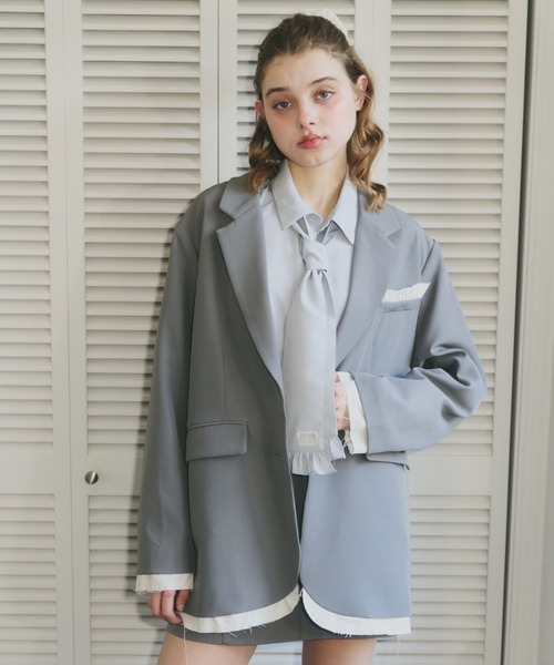 idem レイヤードデザインオーバーサイズジャケット セール】oversized layered jacket / レイヤードデザインオーバー
