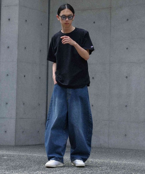 MDR（エムディアール）の「オーバーダイカーブシルエットデニム（デニムパンツ・メンズ・ブルー/ライトブルー/ブラック・L/M）」の18枚目の写真