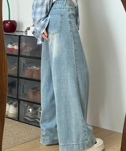 ハイウエストバレルレッグパンツ ハイウエストデニムバレルレッグパンツ[on303] | レディース