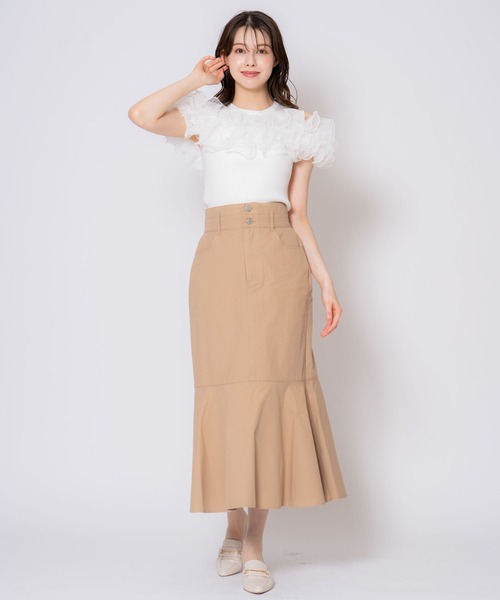 NOELA（ノエラ）の「モチーフフリルニット（ニット/セーター・レディース・ライトグリーン/オフホワイト/チャコールグレー・フリー）」の22枚目の写真