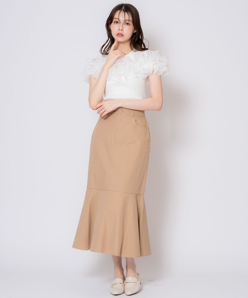 NOELA（ノエラ）の「モチーフフリルニット（ニット/セーター・レディース・ライトグリーン/オフホワイト/チャコールグレー・フリー）」の21枚目の写真