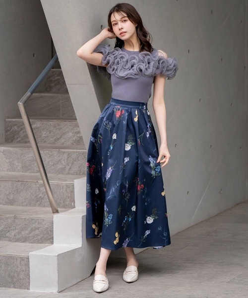 NOELA（ノエラ）の「モチーフフリルニット（ニット/セーター・レディース・ライトグリーン/オフホワイト/チャコールグレー・フリー）」の16枚目の写真