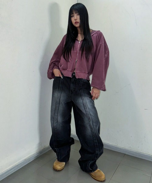 A'gem(エージェム)の「A'GEM/9 × .kom 『A'gem/エージェム』 センターラインデニムパンツ(デニムパンツ・メンズ・ブルー/ブラック・M)」の16枚目の写真