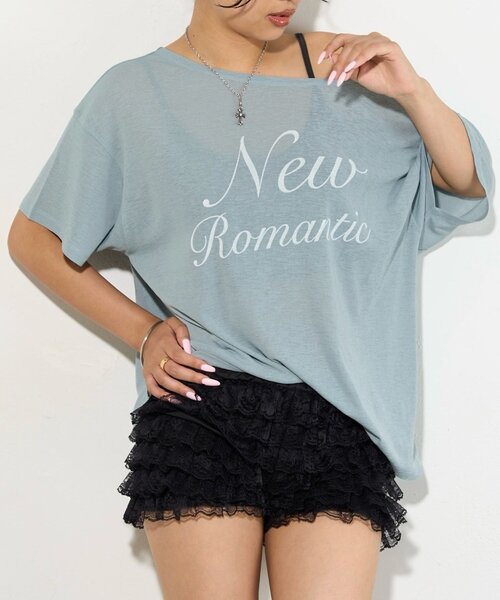 WHO'S WHO gallery（フーズフーギャラリー）の「NEW ROMANTI シアーBIGオフショルTEE（Tシャツ/カットソー・レディース・ピンク/イエロー/ミント/ブラック/オフホワイト・FREE）」の3枚目の写真