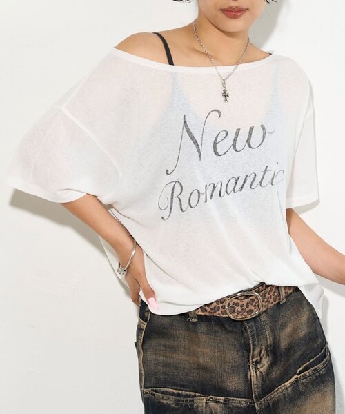 WHO'S WHO gallery（フーズフーギャラリー）の「NEW ROMANTI シアーBIGオフショルTEE（Tシャツ/カットソー・レディース・ピンク/イエロー/ミント/ブラック/オフホワイト・FREE）」の9枚目の写真